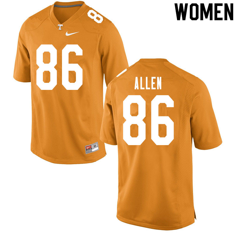 Women #86 Jordan Allen Tennessee Volunteers College Football Jerseys Sale-Orange - Click Image to Close